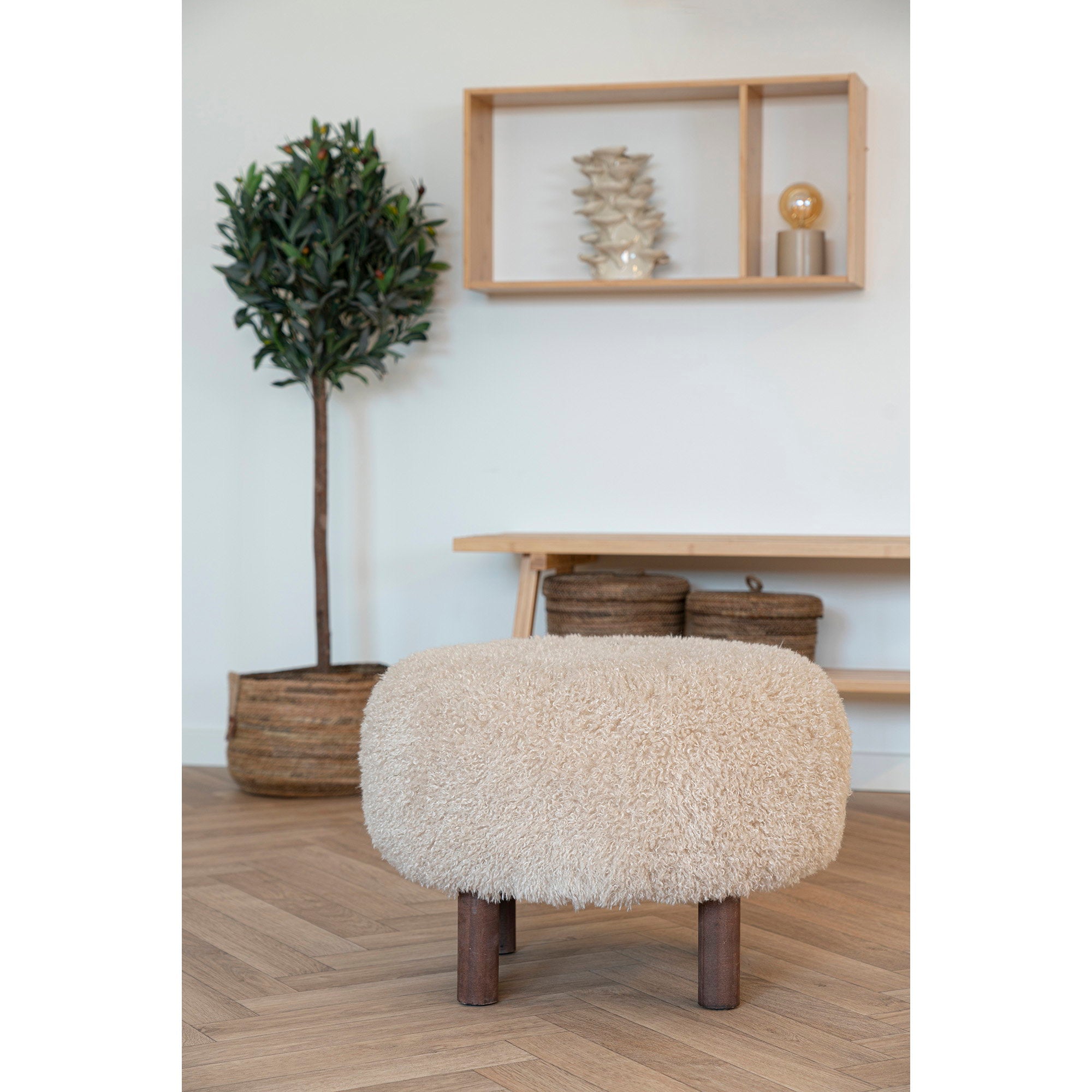 Inverness Pouf - Pouf, hellbraun ø50x36 cm, HN1260