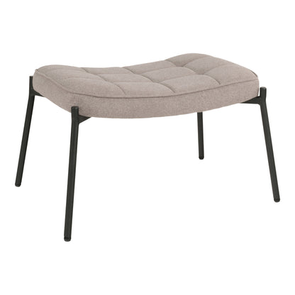 Hocker Glasgow – Polyester, Stein, schwarze Beine, 63×42,5×39 cm