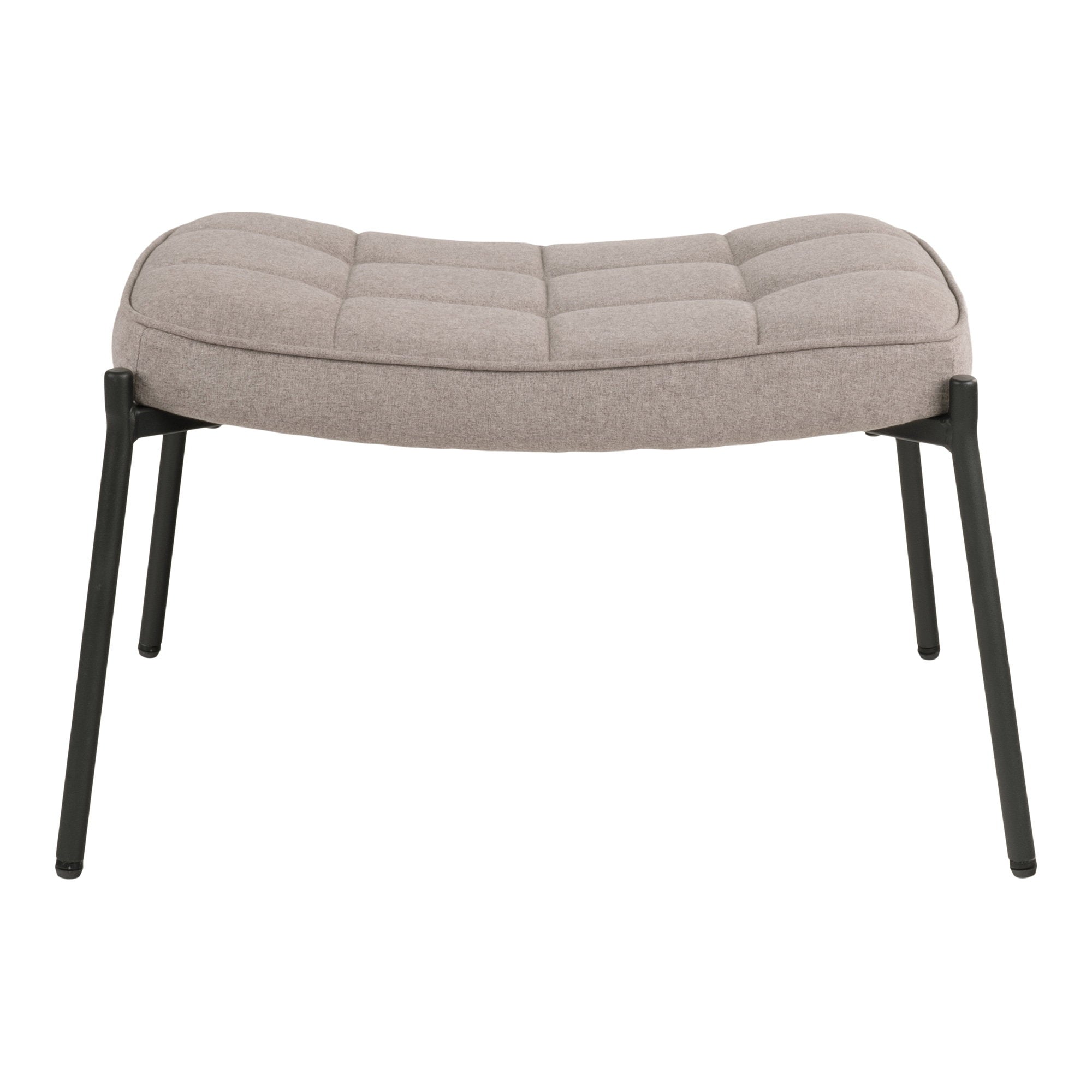 Hocker Glasgow – Polyester, Stein, schwarze Beine, 63×42,5×39 cm