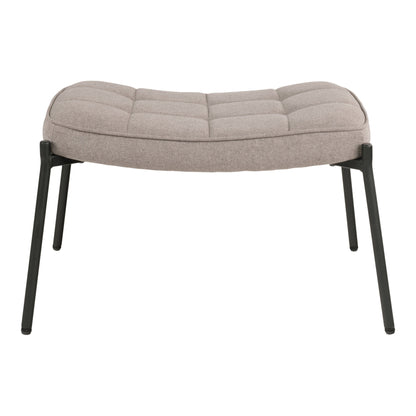 Hocker Glasgow – Polyester, Stein, schwarze Beine, 63×42,5×39 cm