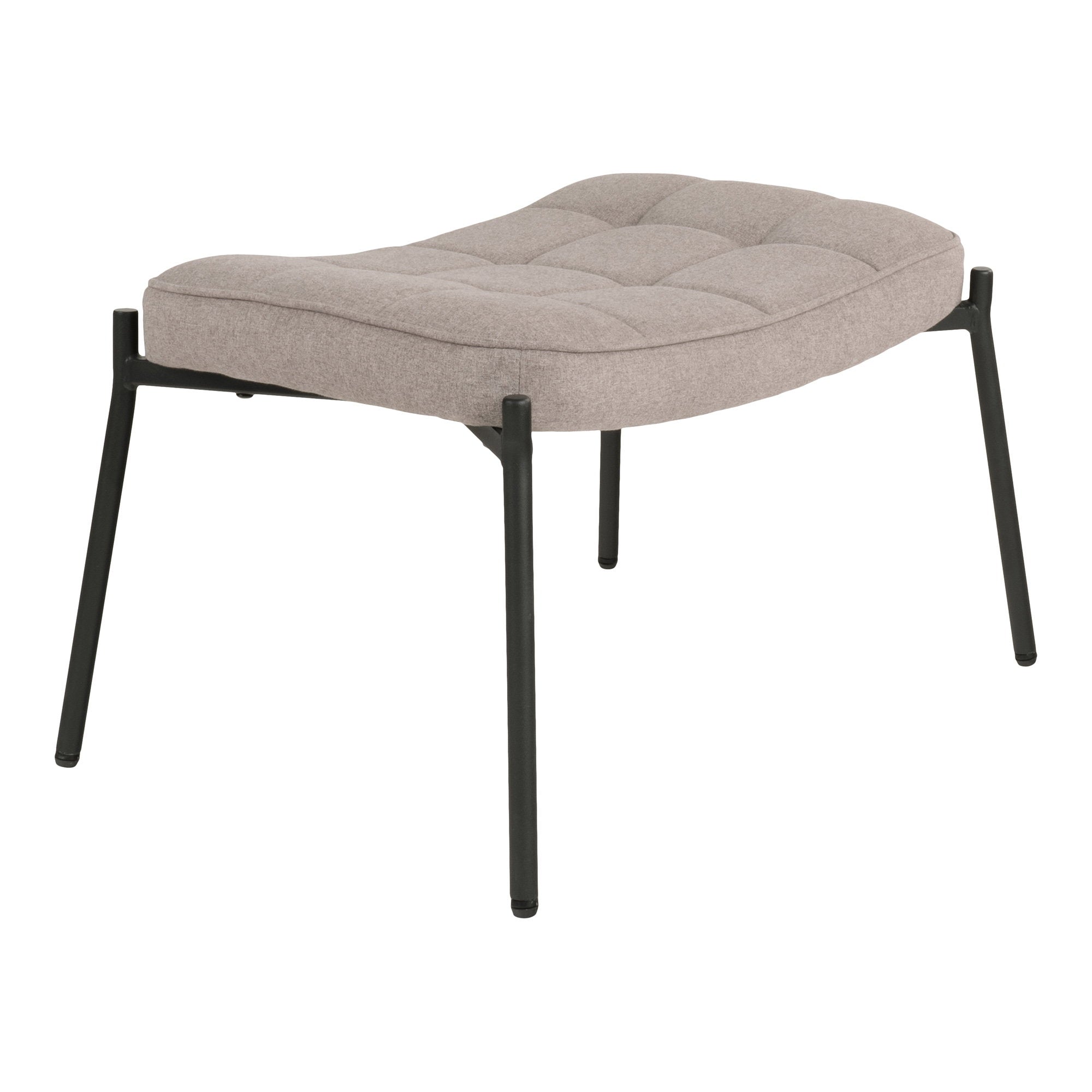 Hocker Glasgow – Polyester, Stein, schwarze Beine, 63×42,5×39 cm