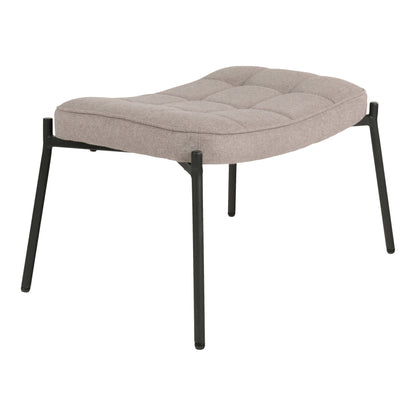 Hocker Glasgow – Polyester, Stein, schwarze Beine, 63×42,5×39 cm