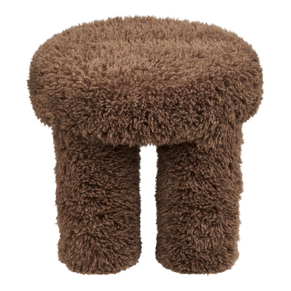 Poef Gisborne – polyester met schuim, bruin, ø42x38 cm