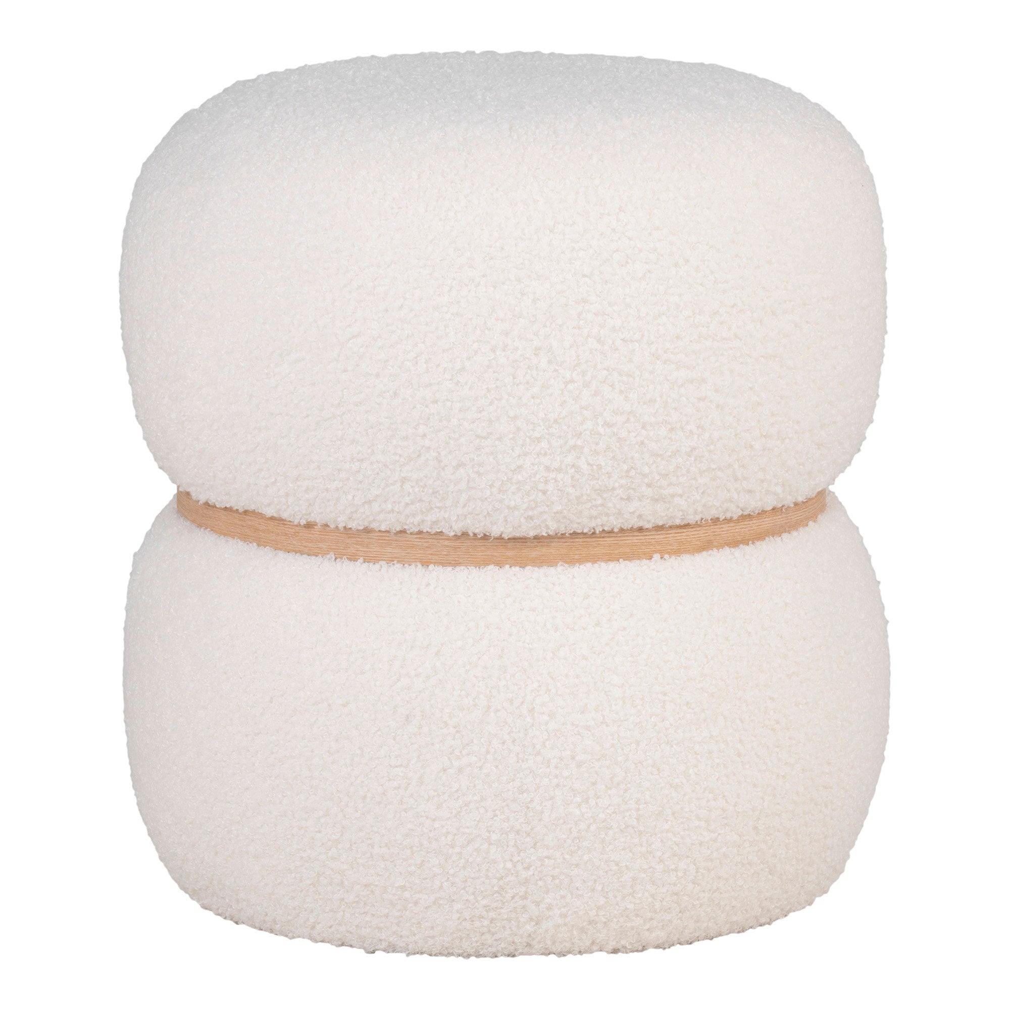 Milford Pouf - Pouf, Teddy, Weiß ø38x41 cm, HN1234