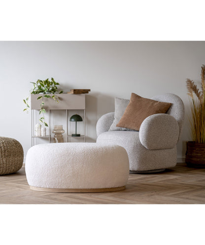 Manhattan Pouf - Pouf, Teddy, weiß 54,5x88,5x36 cm, HN1235