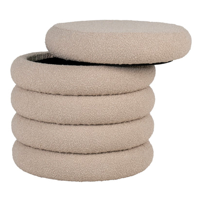 Brooklyn Pouf - Pouf mit Stauraum, Bouclé, beige ø44x44 cm, HN1242
