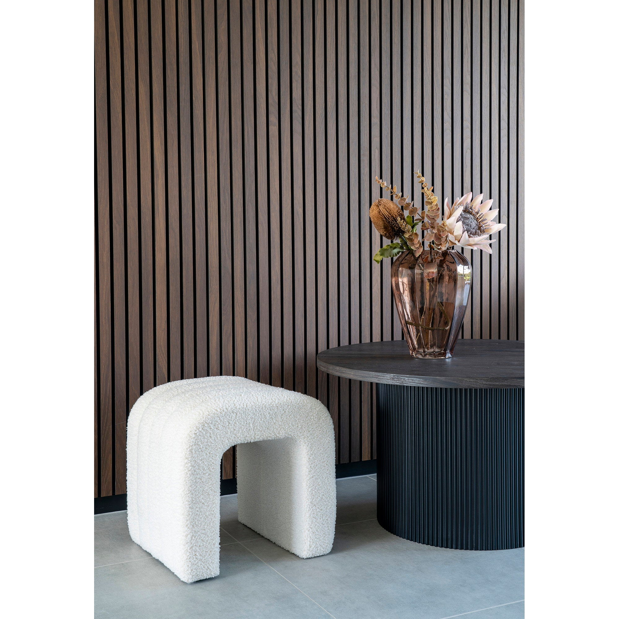 Colma Pouf - Pouf, teddy, white 42x41x36 cm, HN1234