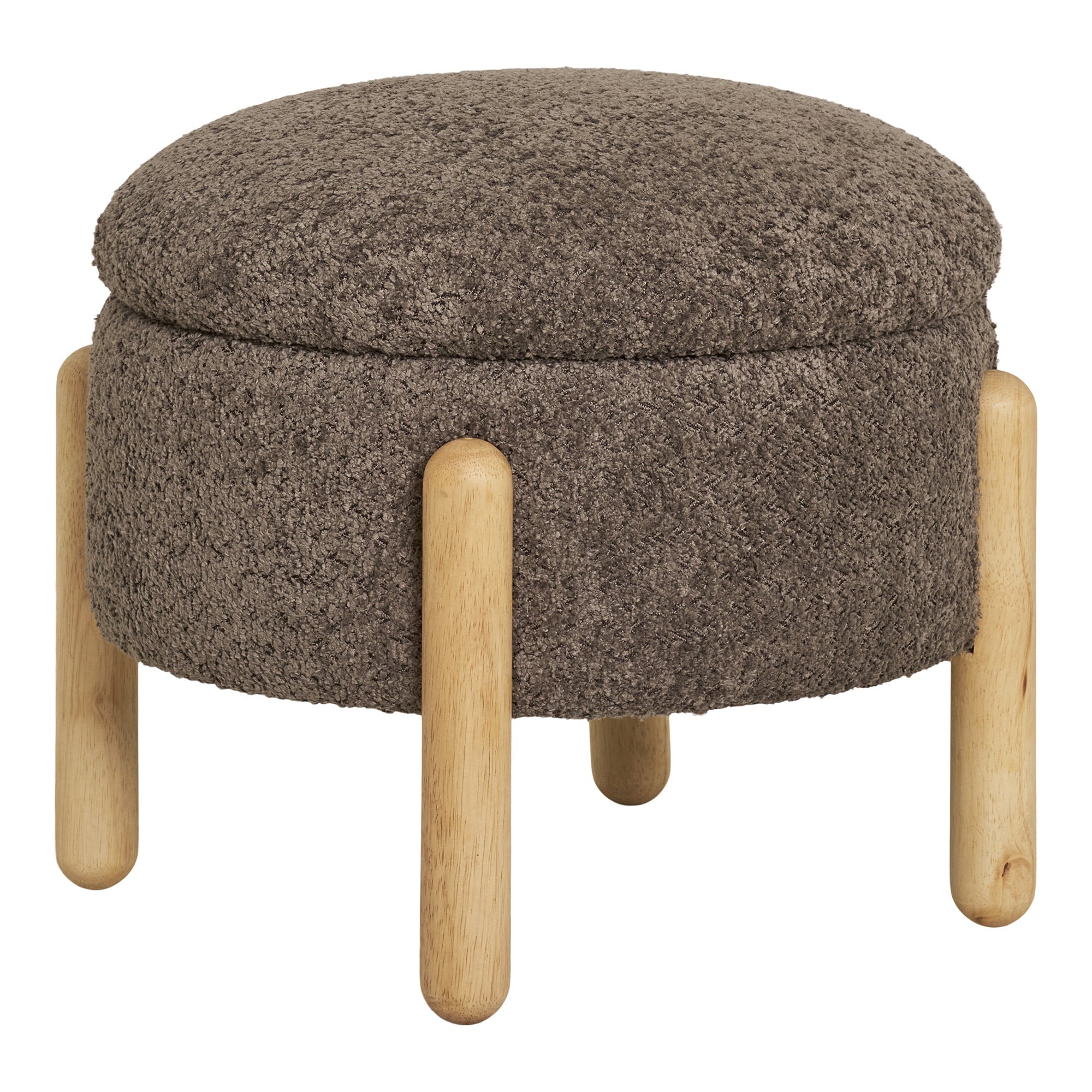 Medas Pouf - Pouf mit Stauraum, braun/natur ø45x36 cm, HN1237