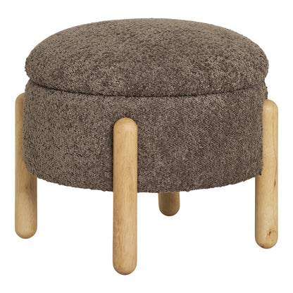 Medas Pouf - Pouf mit Stauraum, braun/natur ø45x36 cm, HN1237