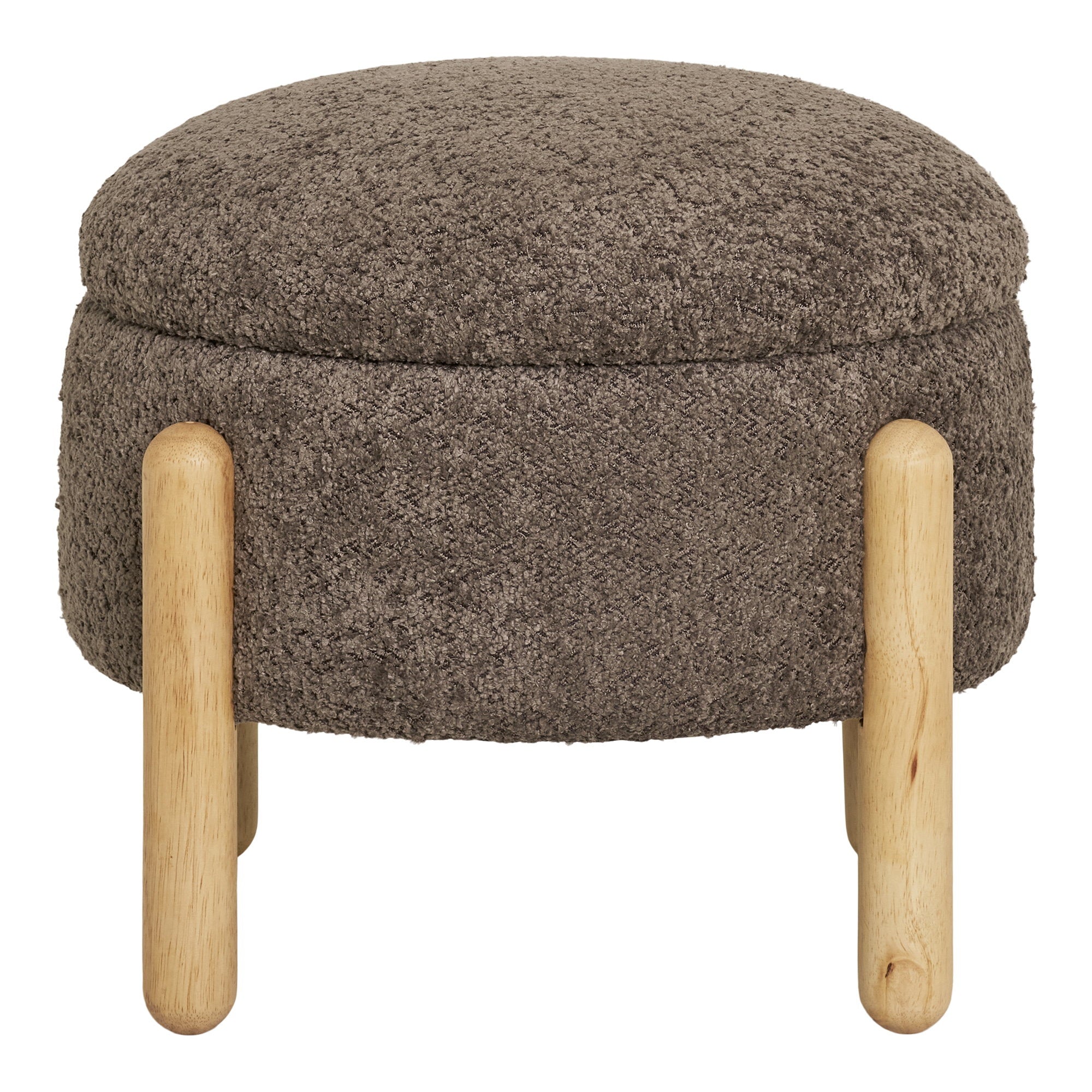 Medas Pouf - Pouf mit Stauraum, braun/natur ø45x36 cm, HN1237