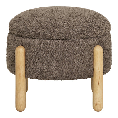 Medas Pouf - Pouf mit Stauraum, braun/natur ø45x36 cm, HN1237