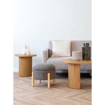 Medas Pouf - Pouf mit Stauraum, braun/natur ø45x36 cm, HN1237