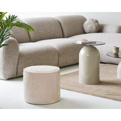 Taupo Pouf - Pouf, Kord, beige ø40x35 cm, HN1424