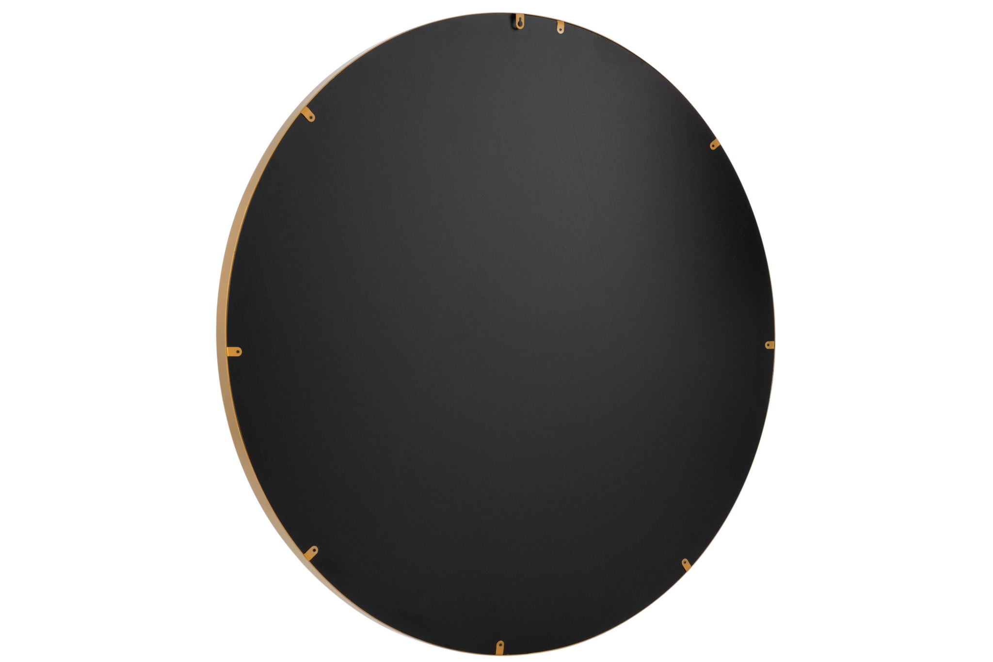 Mirror Round High Border Metal/Glass Gold Large