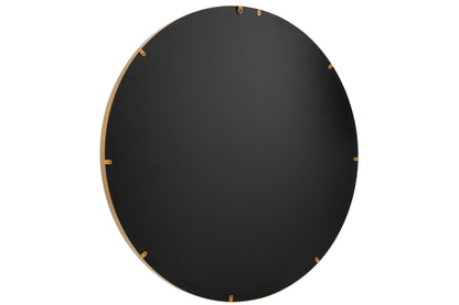 Mirror Round High Border Metal/Glass Gold Large