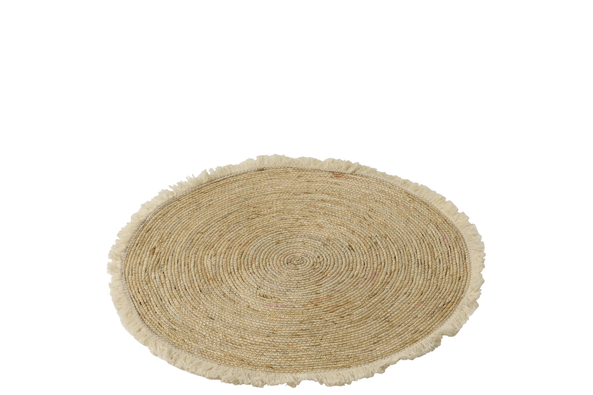 Mat Tassel Band Maize Peel/Cotton Beige White