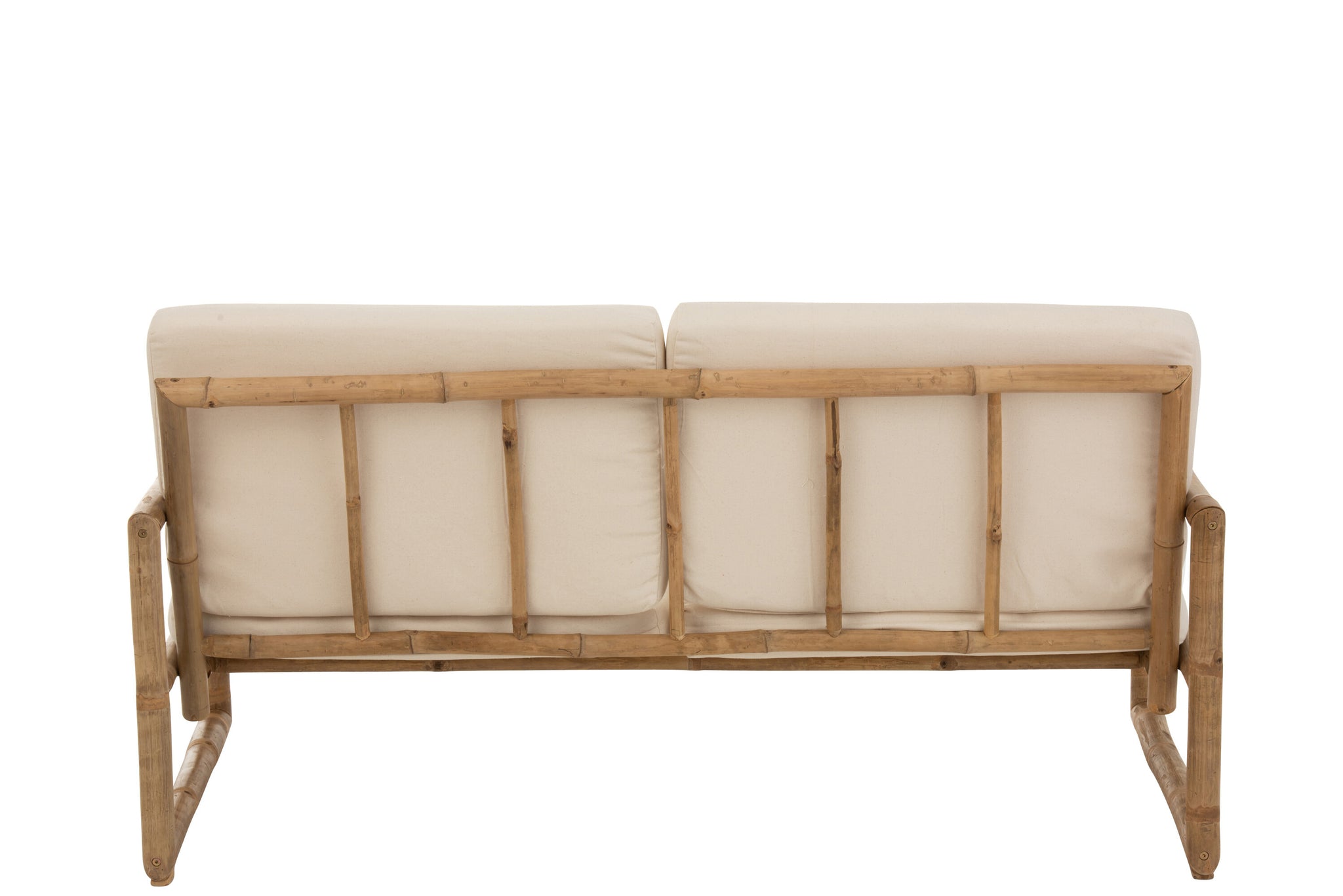 Sofa 2 People Bamboo+Textile Natural/White