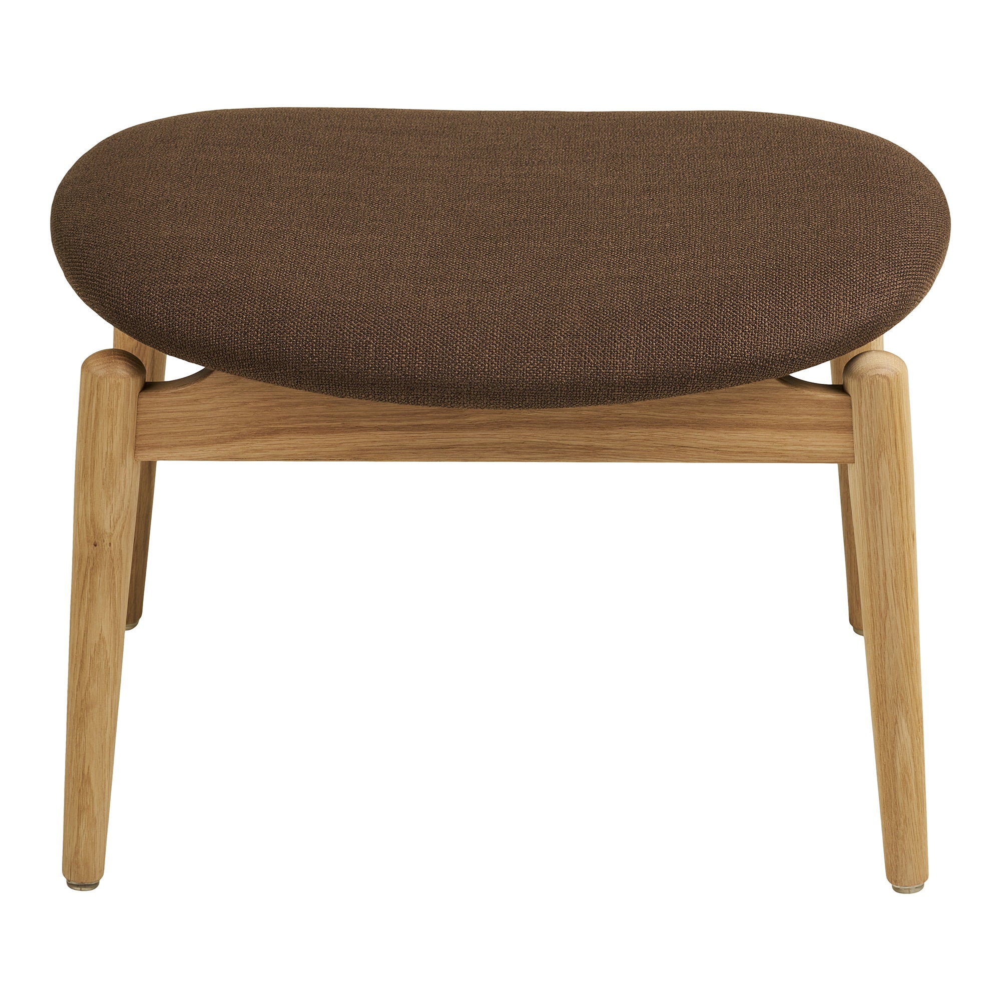 Voetensteun Olvera – polyester/eikenhout, naturel/bruin