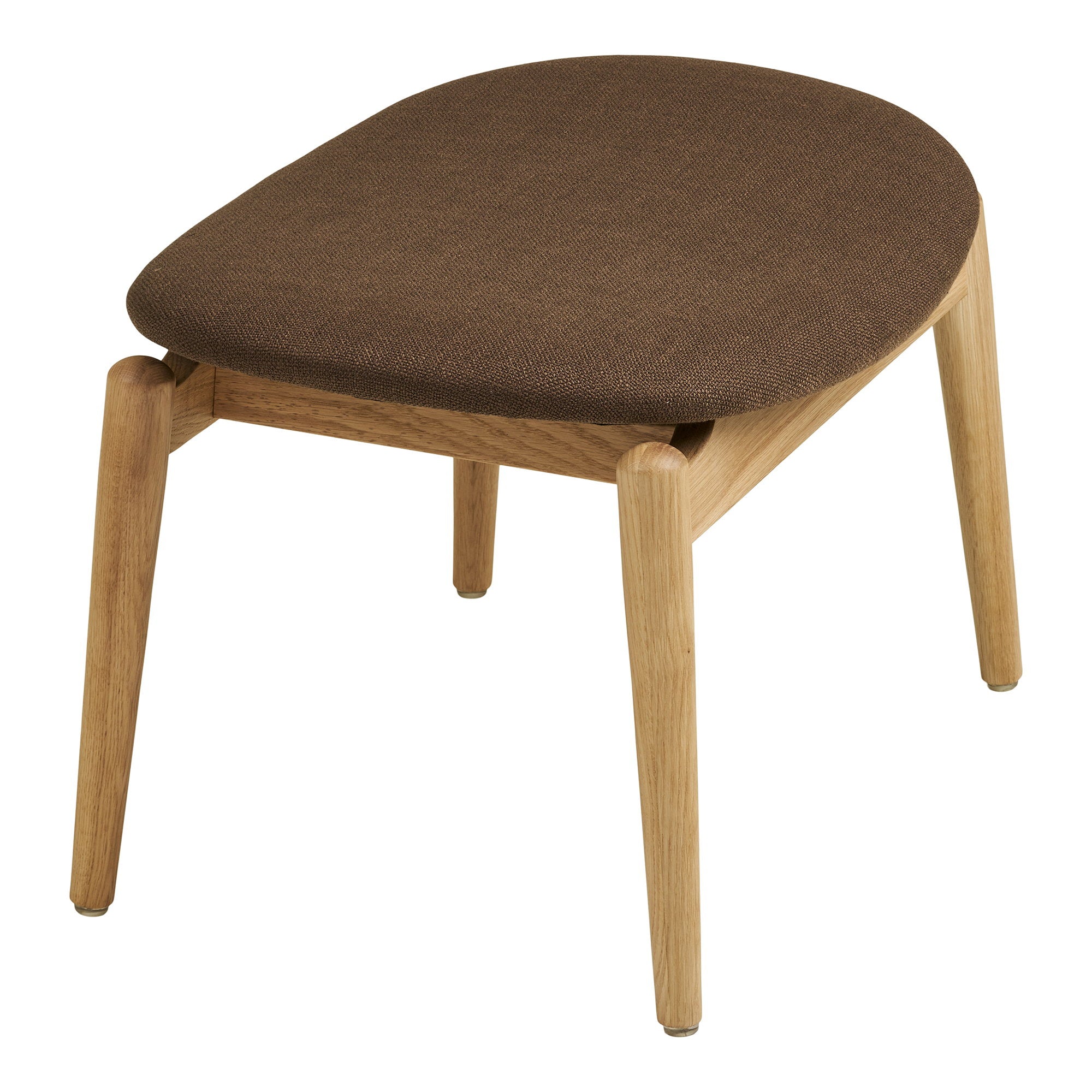 Voetensteun Olvera – polyester/eikenhout, naturel/bruin