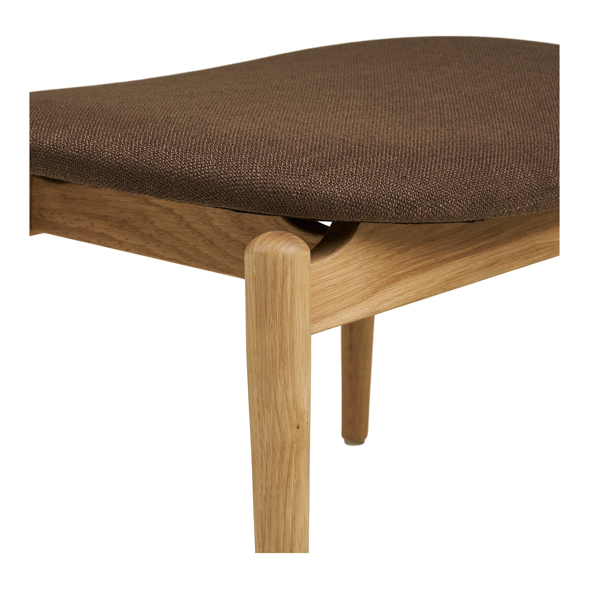 Voetensteun Olvera – polyester/eikenhout, naturel/bruin