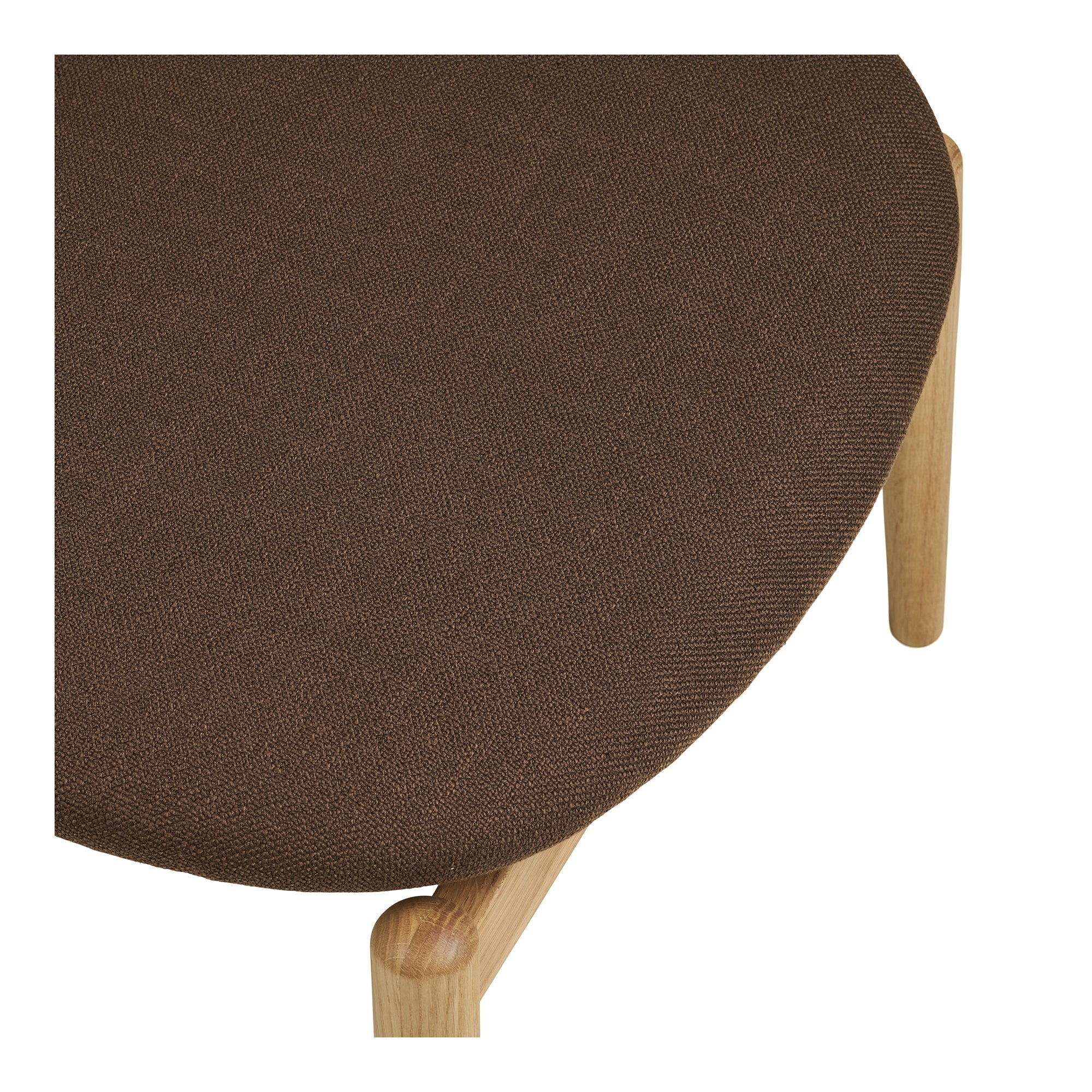 Voetensteun Olvera – polyester/eikenhout, naturel/bruin
