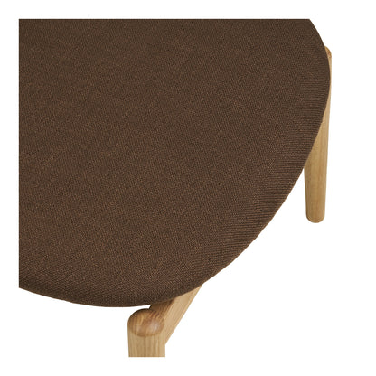 Voetensteun Olvera – polyester/eikenhout, naturel/bruin