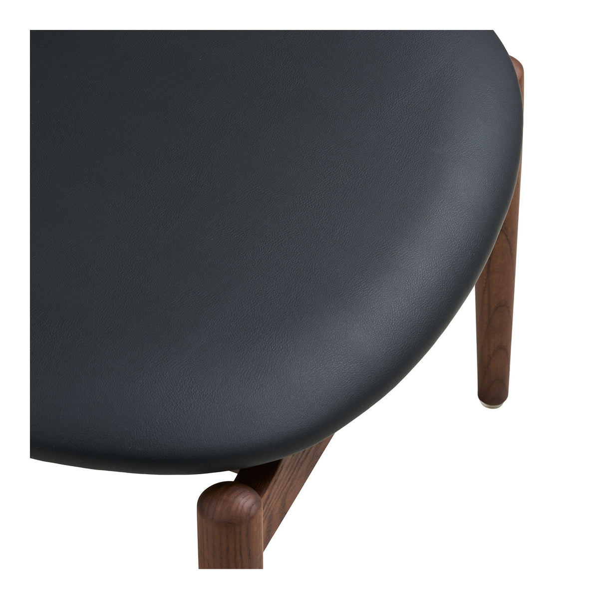 Voetenbank Olvera – essenhout en PU, donkerbruin met zwart, zithoogte 38 cm