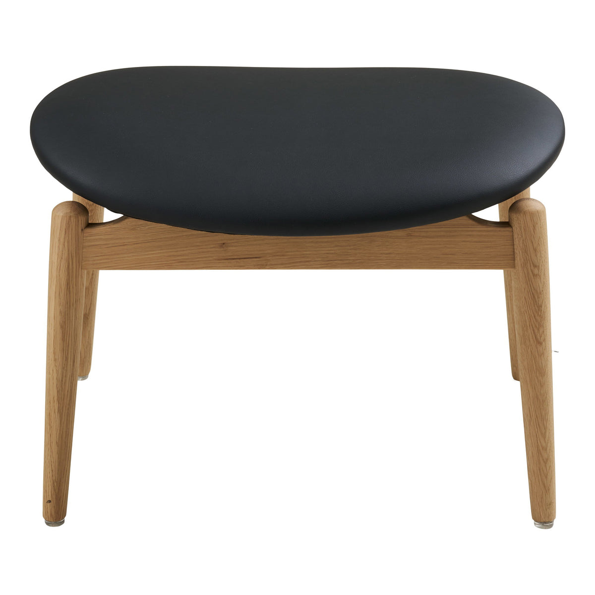 Voetenbank Olvera – eikenhout en PU, naturel met zwart, zithoogte 38 cm