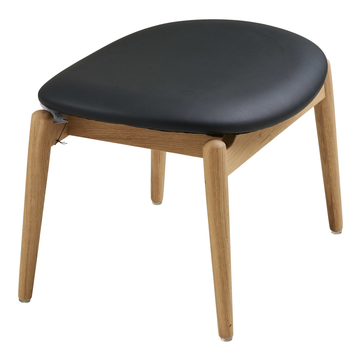 Voetenbank Olvera – eikenhout en PU, naturel met zwart, zithoogte 38 cm
