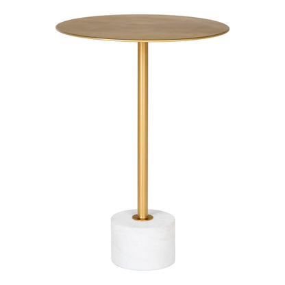 Lecco Side table - Side table in brass and marble ø41x58 cm