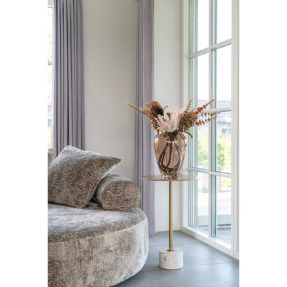 Lecco Side table - Side table in brass and marble ø41x58 cm