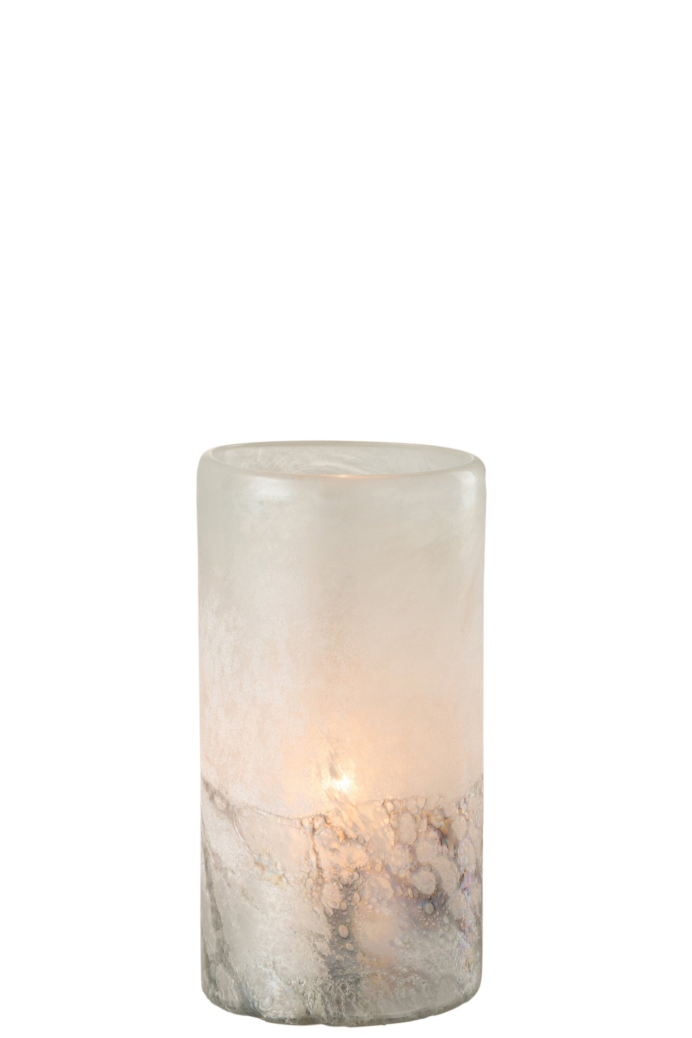 Vase Scavo Cylinder Glass Grey Small