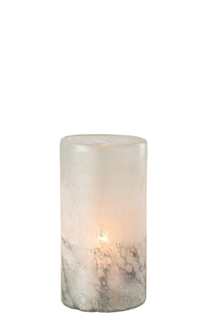 Vase Scavo Cylinder Glass Grey Small