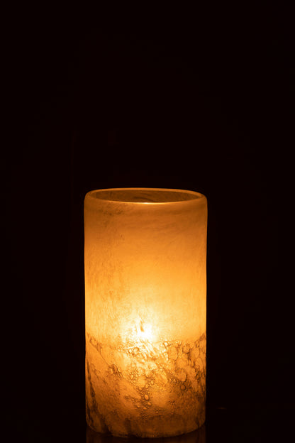 Vase Scavo Cylinder Glass Grey Small