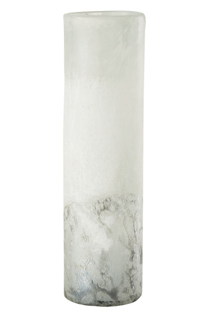 Vase Scavo Cylinder Glass Grey Large