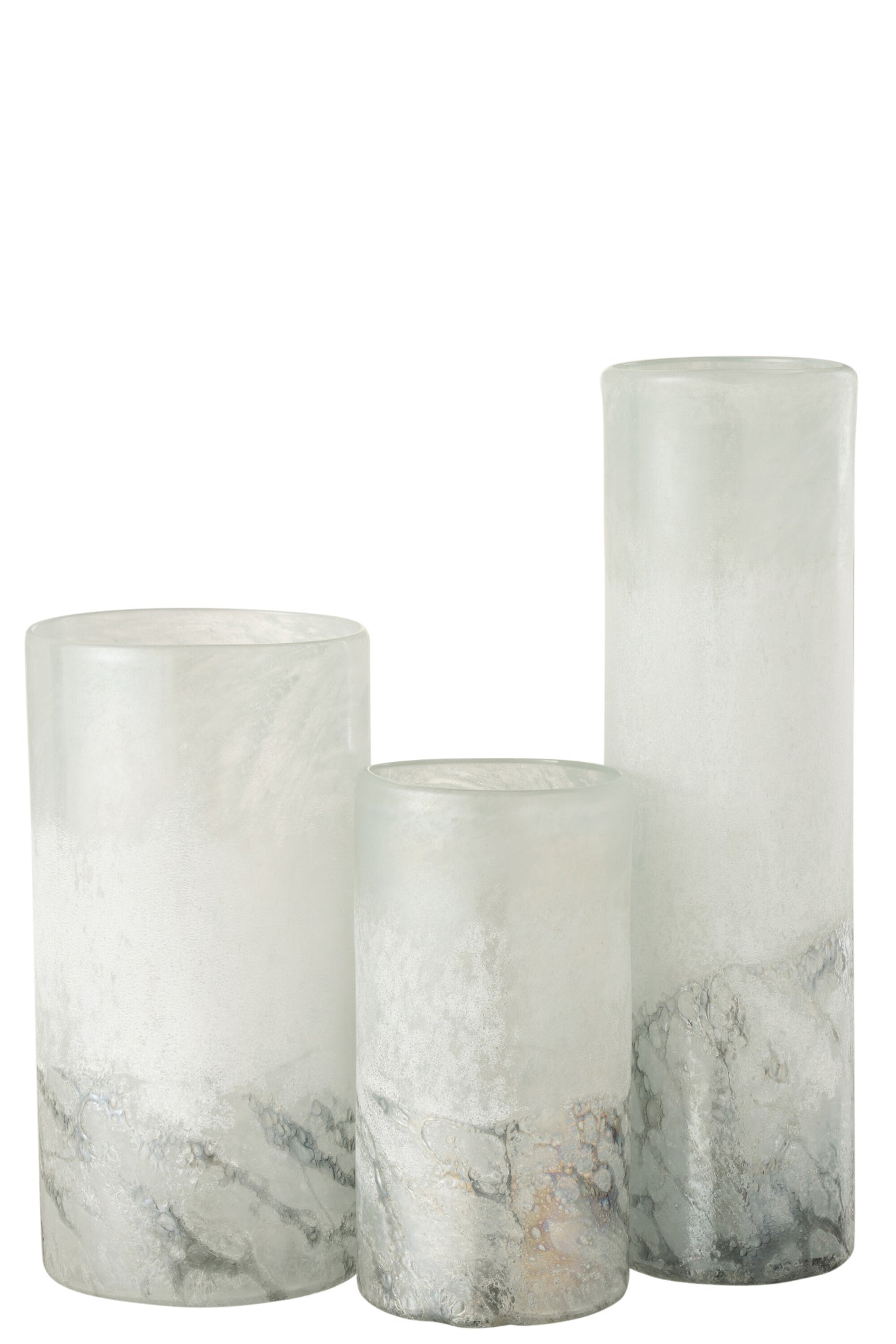 Vase Scavo Cylinder Glass Grey Large