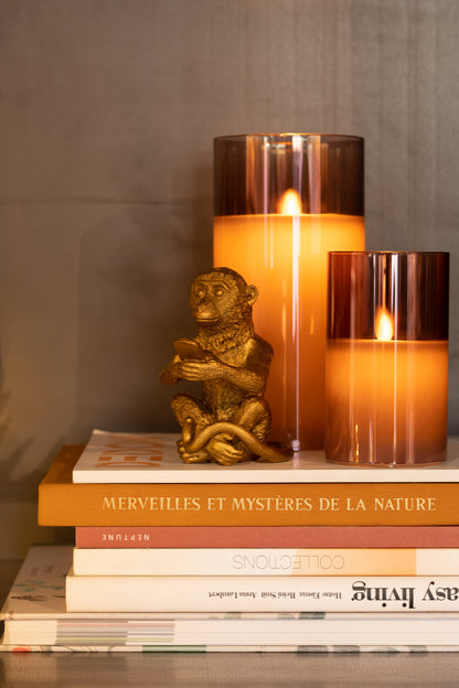 Ledlamp Shining Glass Brown Small