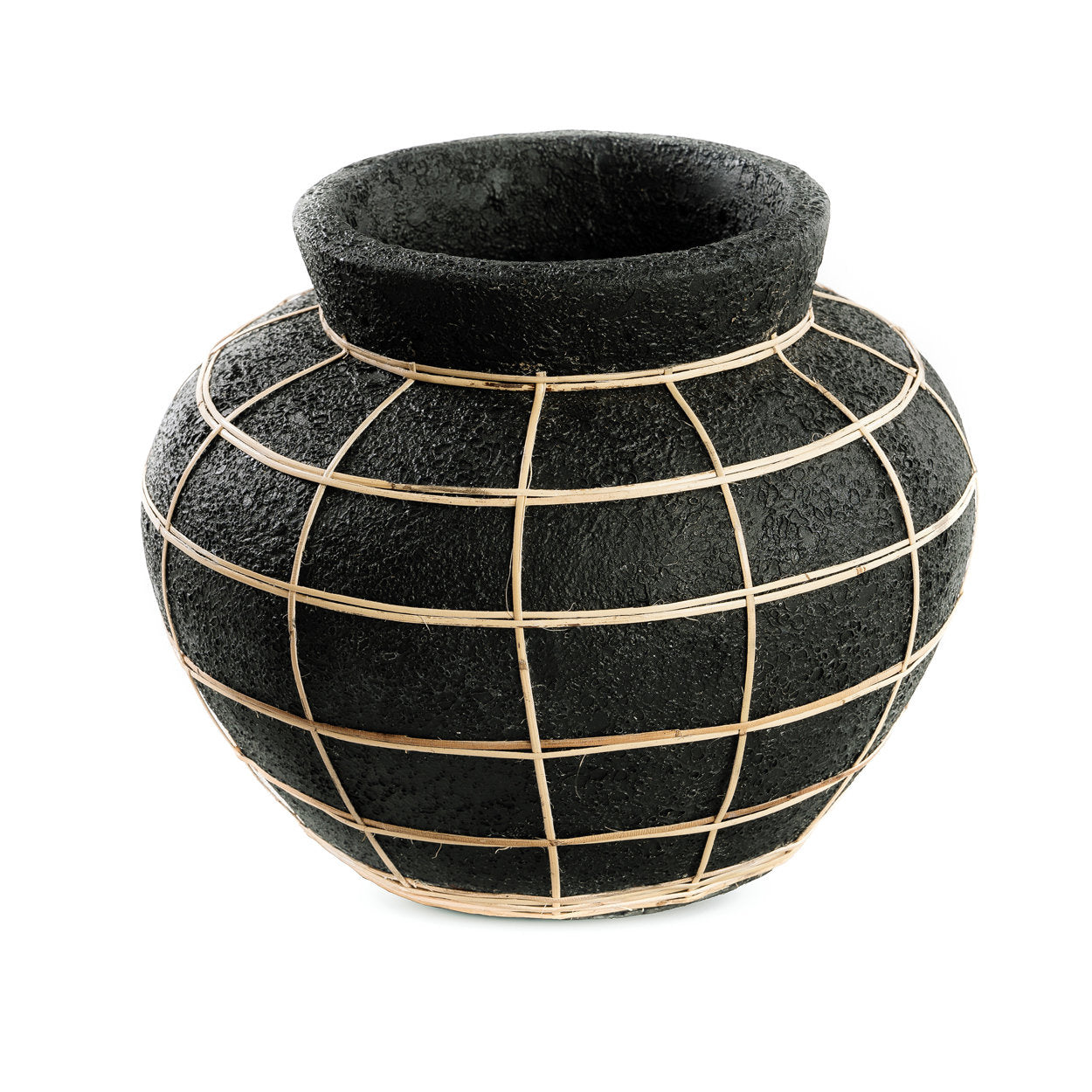 Die Belly Vase - Schwarz Natur - M