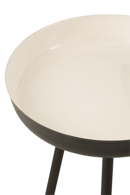 Set Of 3 Sidetables Metal Black/White