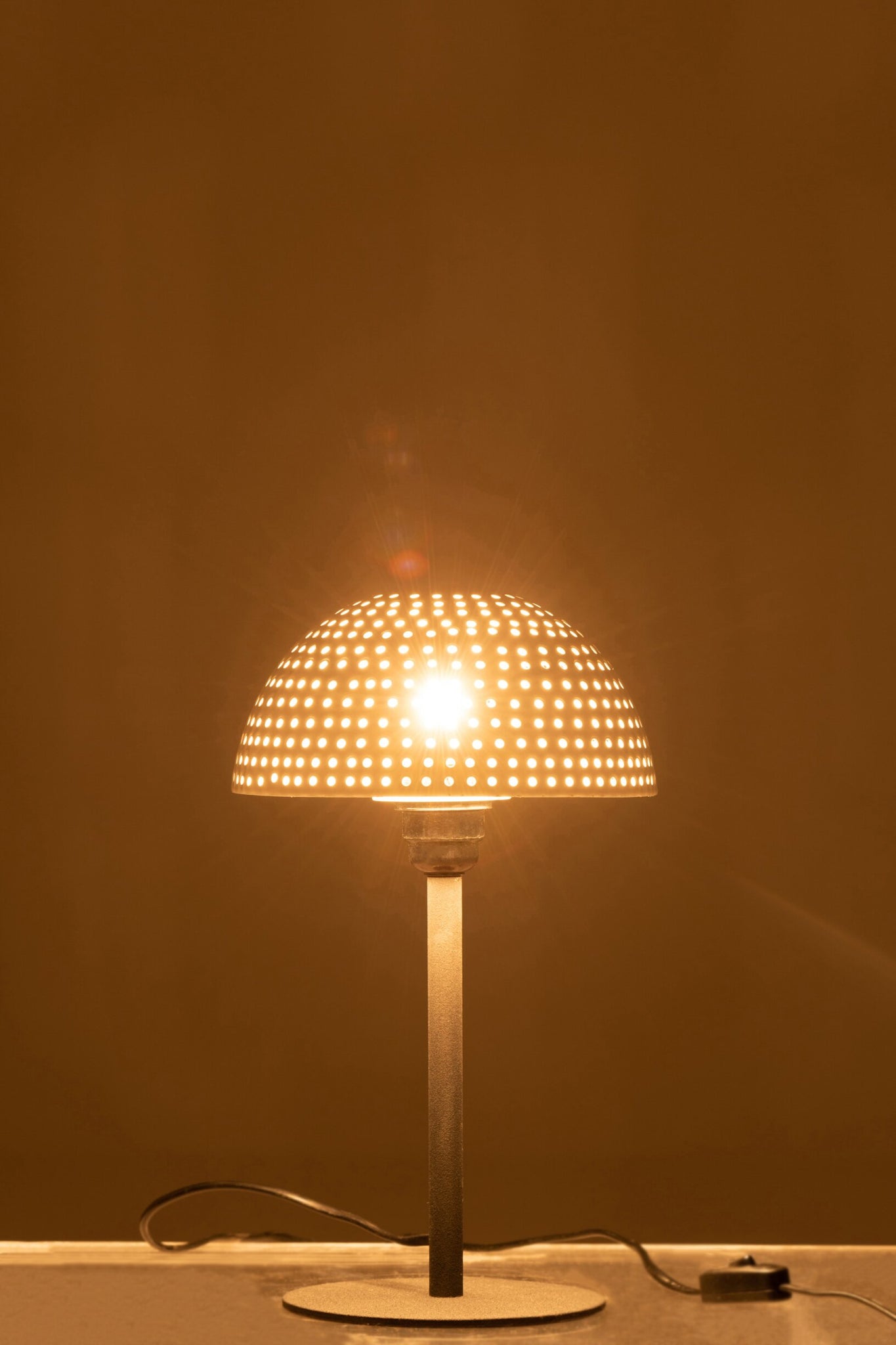 Tischleuchte Pilz Dots Metall Glänzend Weiß/Schwarz Klein