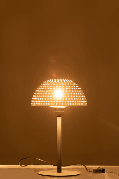 Tischleuchte Pilz Dots Metall Glänzend Weiß/Schwarz Klein
