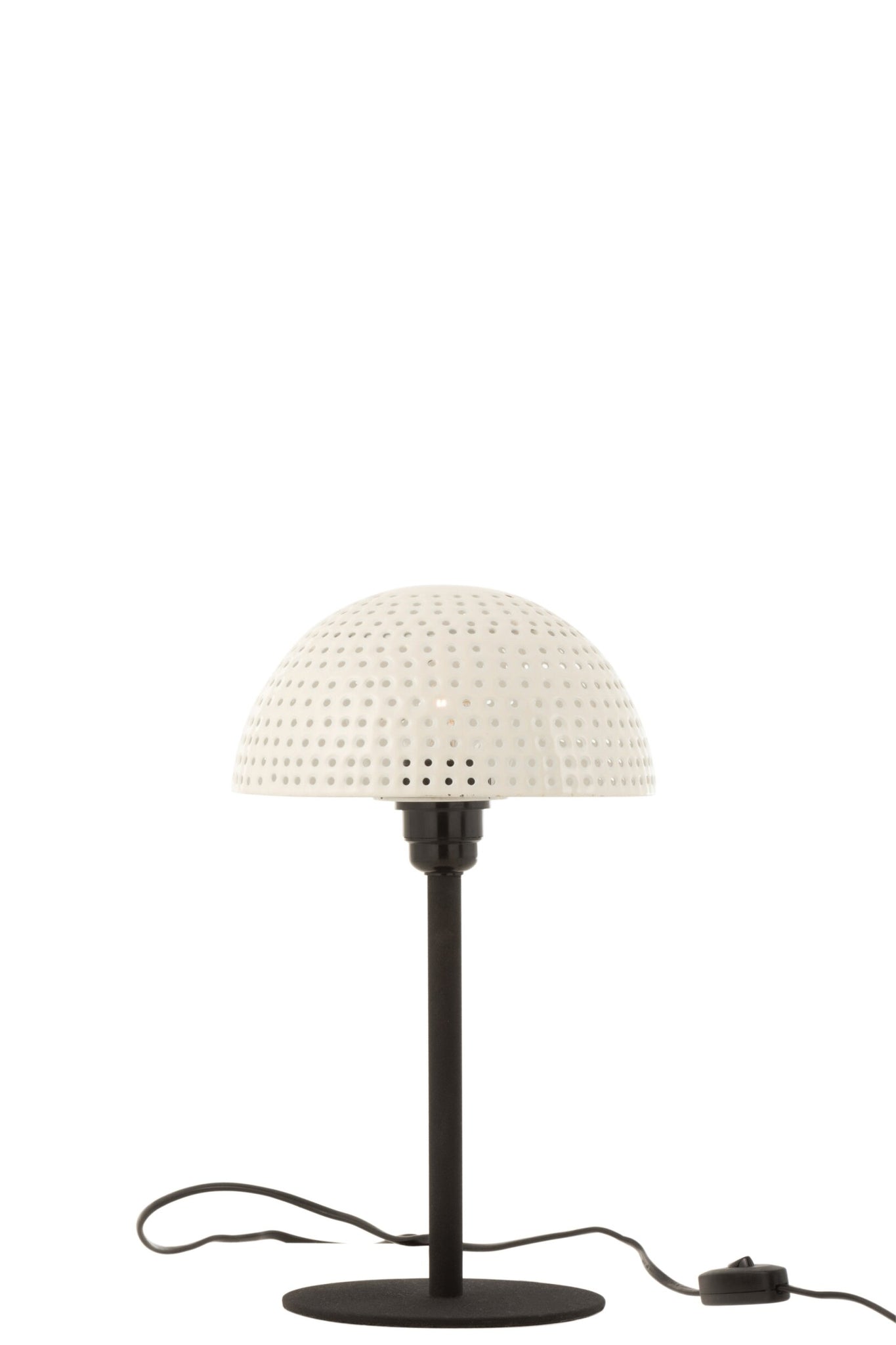 Tischleuchte Pilz Dots Metall Glänzend Weiß/Schwarz Klein