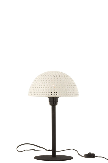 Tischleuchte Pilz Dots Metall Glänzend Weiß/Schwarz Klein