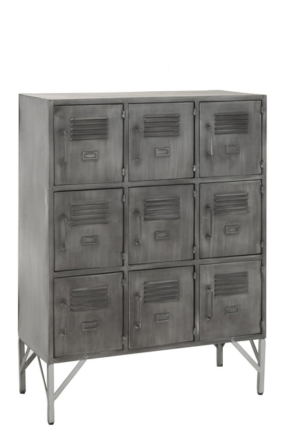 Schrank 9 Türen – Metall, silber, 86x41x114 cm