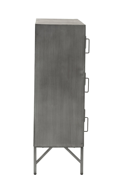 Schrank 9 Türen – Metall, silber, 86x41x114 cm