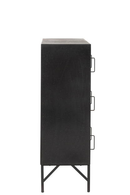 Cupboard 9Doors Metal Black