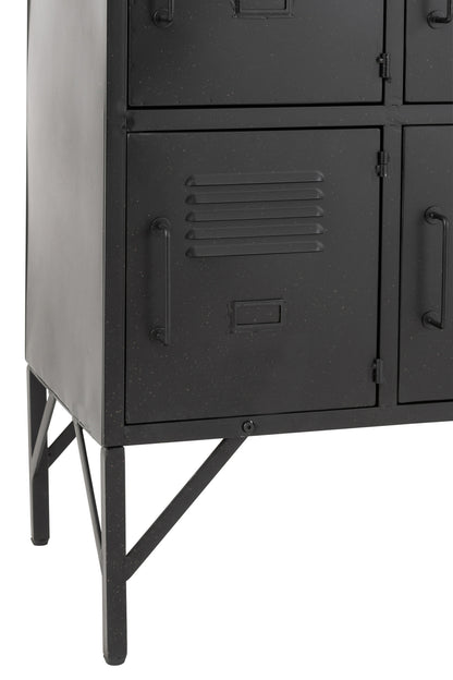 Cupboard 9Doors Metal Black