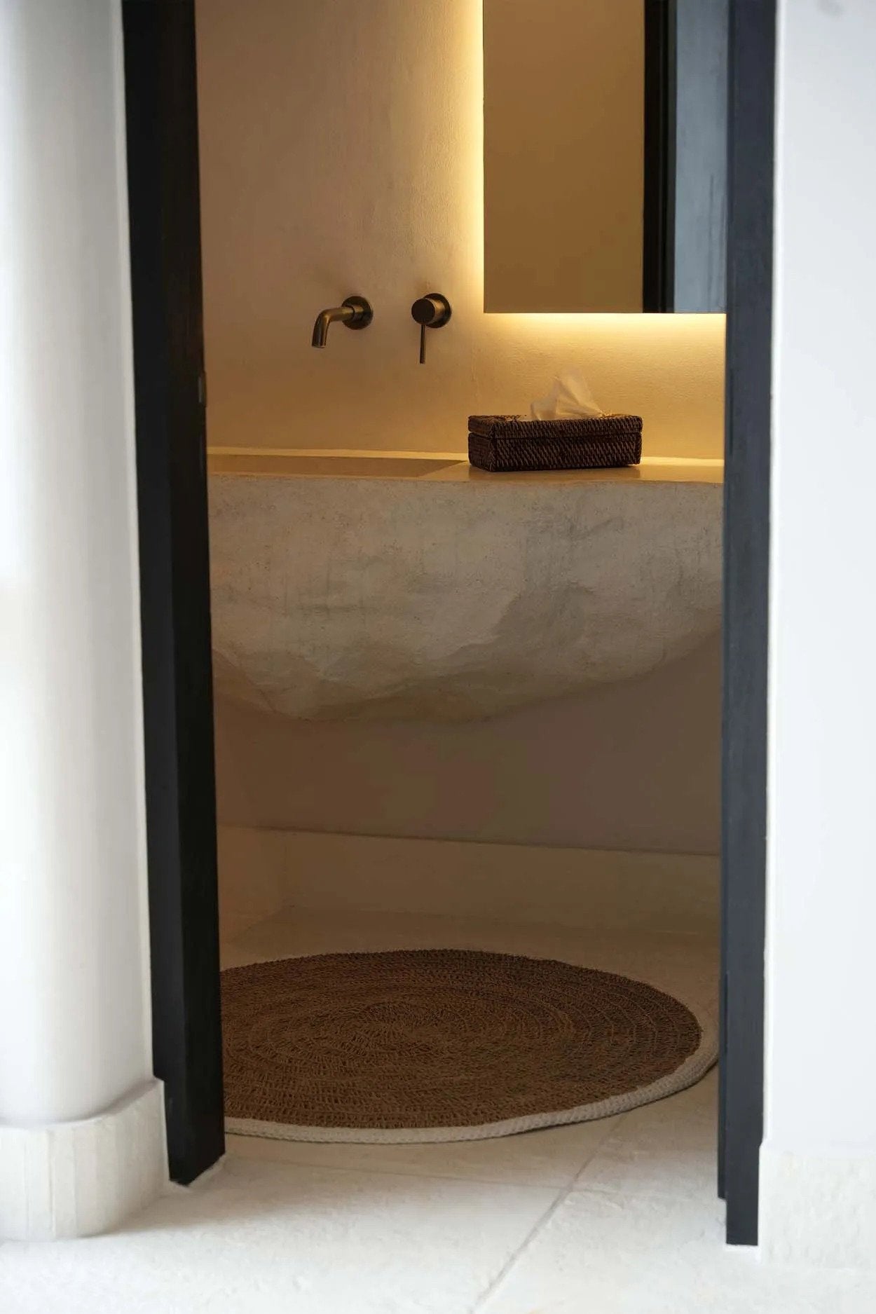 The Seagrass & Cotton Round Carpet - Natural White - 100