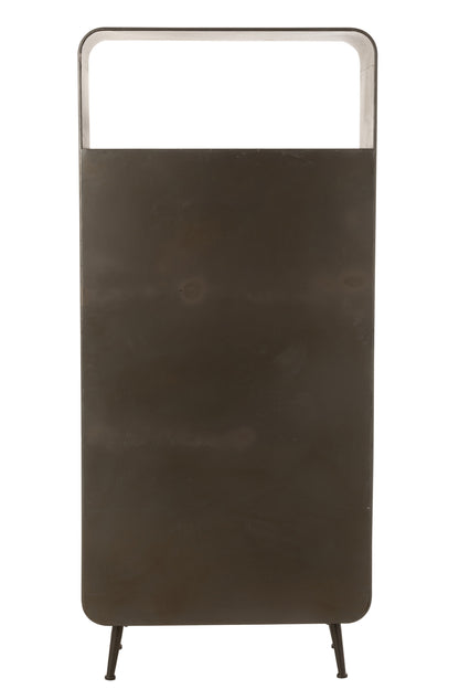 Closet High 3 Drawers Metal/Wood Black/Natural