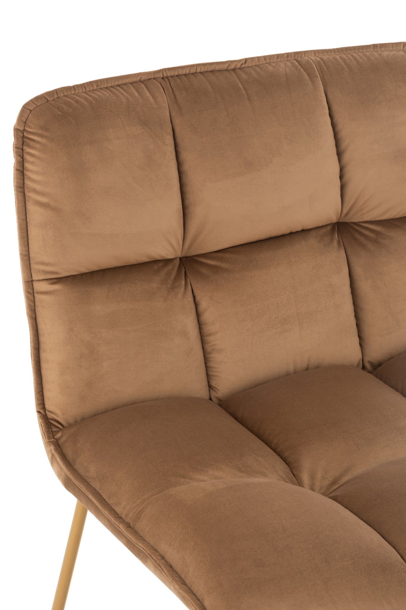 Lounge Chair Lisa Metal/Textile Brown
